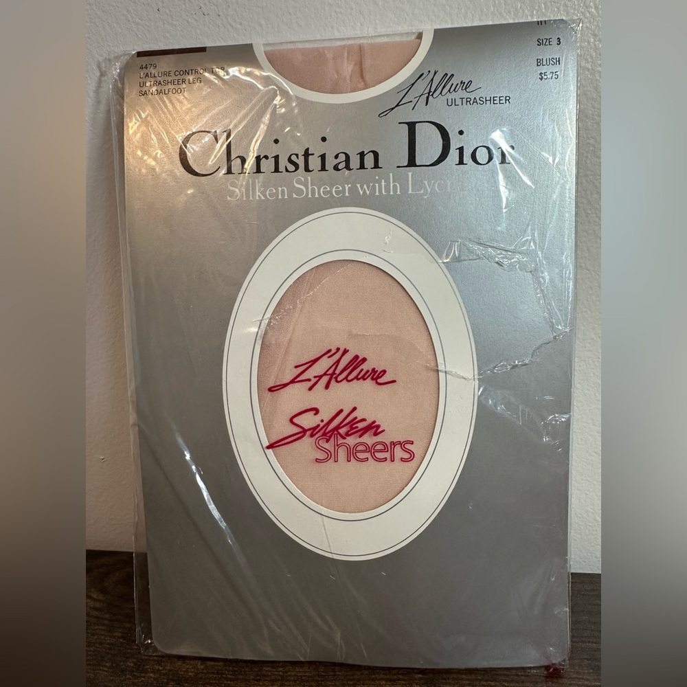 VTG Christian Dior Six 3 4479 L’Allure‎ Ultra Silken Blush Control Top Pantyhose